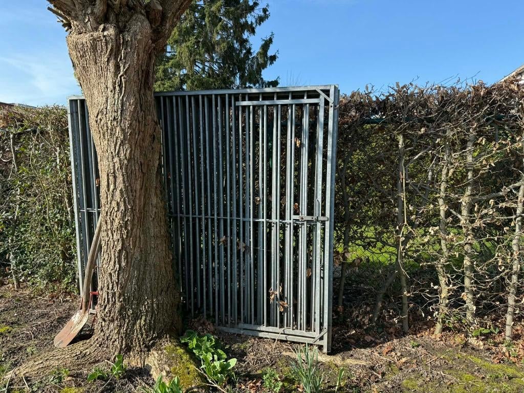 Hek/ Kennelpanelen met gegalvaniseerde deur, Dieren en Toebehoren, Hondenhokken, Ophalen, 110 cm of meer, 100 cm of meer, Hondenhok