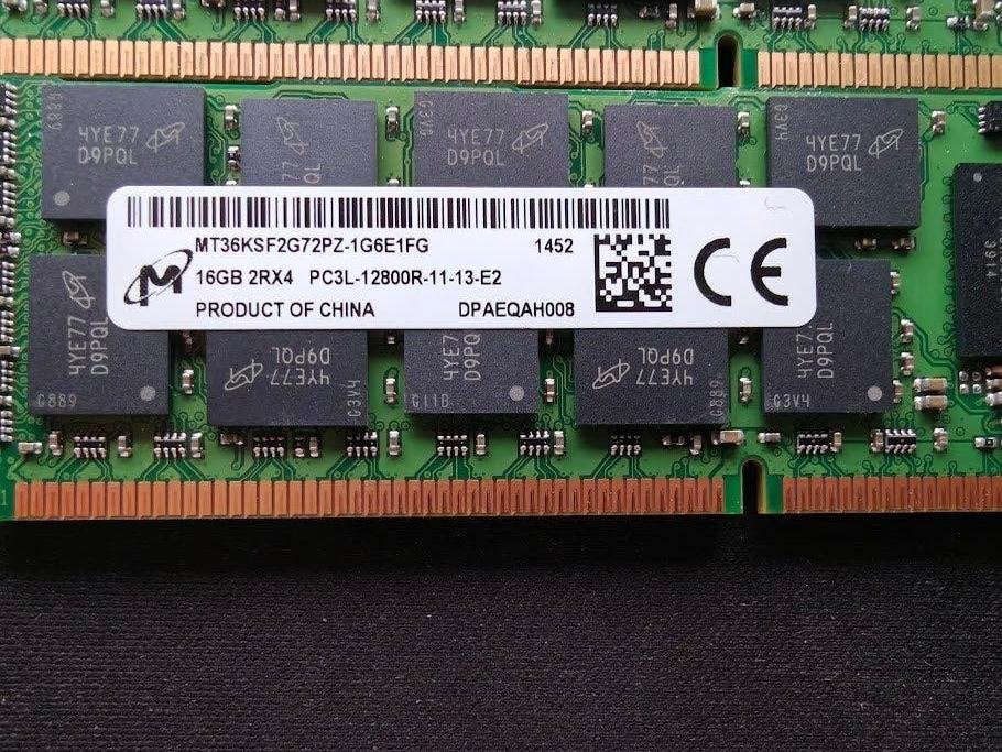5 Micron 16GB DDR3L-1600 ECC Registered server RAM – 80GB, Gebruikt, Server, DDR3, Ophalen of Verzenden
