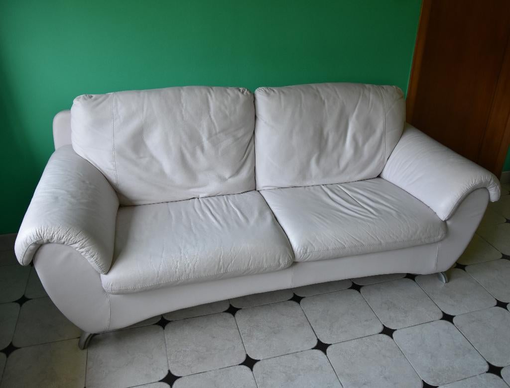 Canapé design en cuir rose pâle, Design, Enlèvement, Utilisé, Cuir