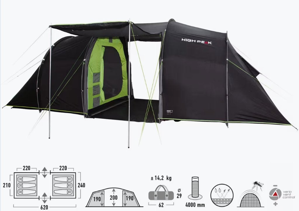 Tente NEUVE HighPeak Tauris 6 personnes, Ophalen of Verzenden, Nieuw