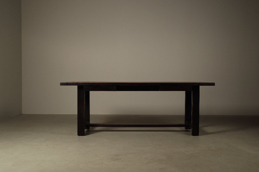 Dining table by Jean Batenburg for MI, Belgium, circa 1969, Huis en Inrichting, Ophalen, Rechthoekig, Eikenhout