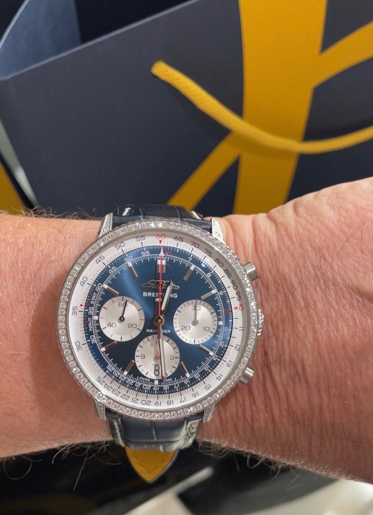 Breitling Navitimer Chrono 41 Blue Diamond 2026, Breitling, Cuir, Enlèvement, Autres matériaux