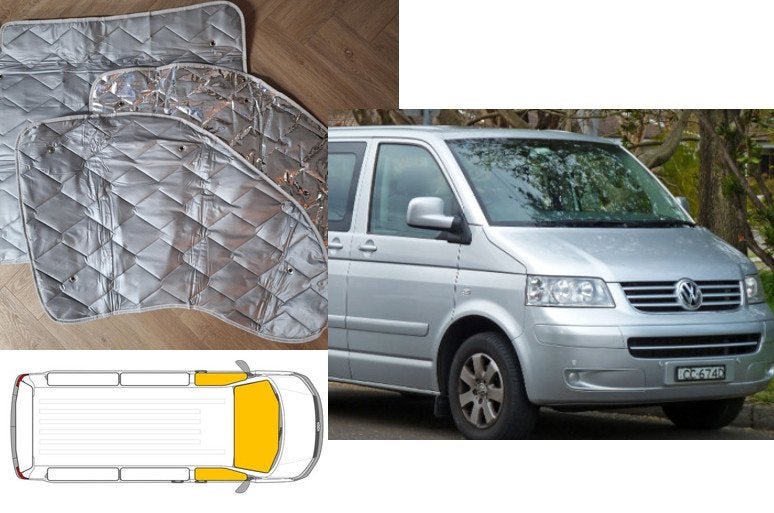 Raamisolatie Volkswagen T5 of T6 Grijs 3 Delig, Caravanes & Camping