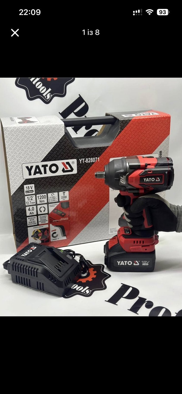 Clé à chocs sans fil YATO 18V 1200 Nm | YATO 18V Cordless Im, Autos : Pièces & Accessoires, Enlèvement, Révisé