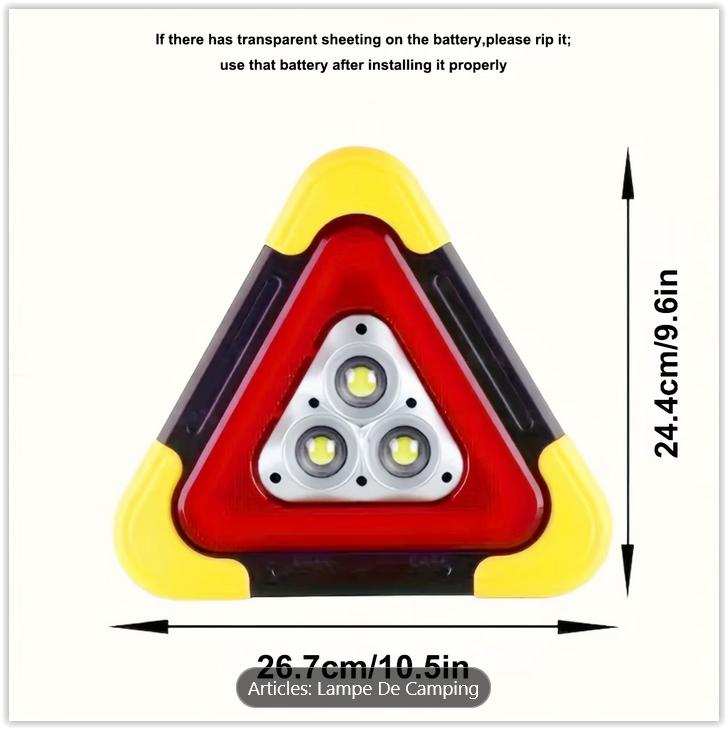 1pc Lampe de poche triangulaire d'urgence à énergie solaire, Enlèvement ou Envoi, Neuf