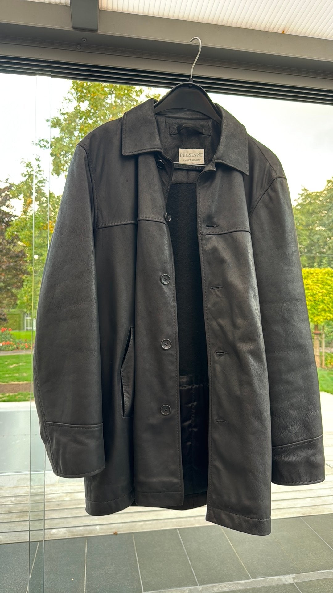 Lederen jas, Kleding | Heren, Ophalen, Zo goed als nieuw, Maat 52/54 (L), Zwart