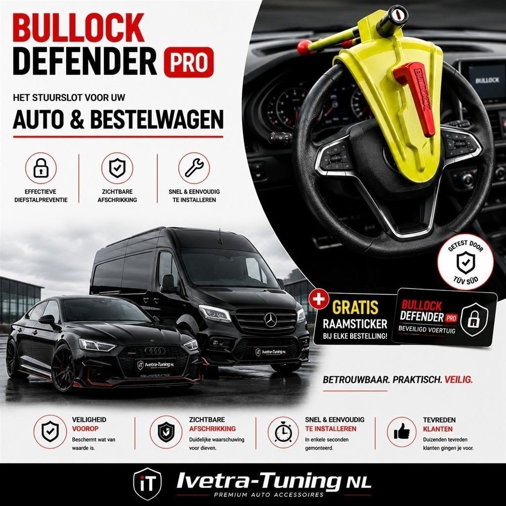 Stuurslot Auto | Stuurslot Bestelwagen | Bullock Defender, Ophalen of Verzenden, Nieuw