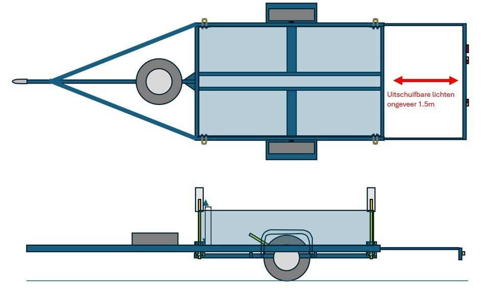 remorque < 750 kg avec feux arrière rétractables, Enlèvement, Utilisé