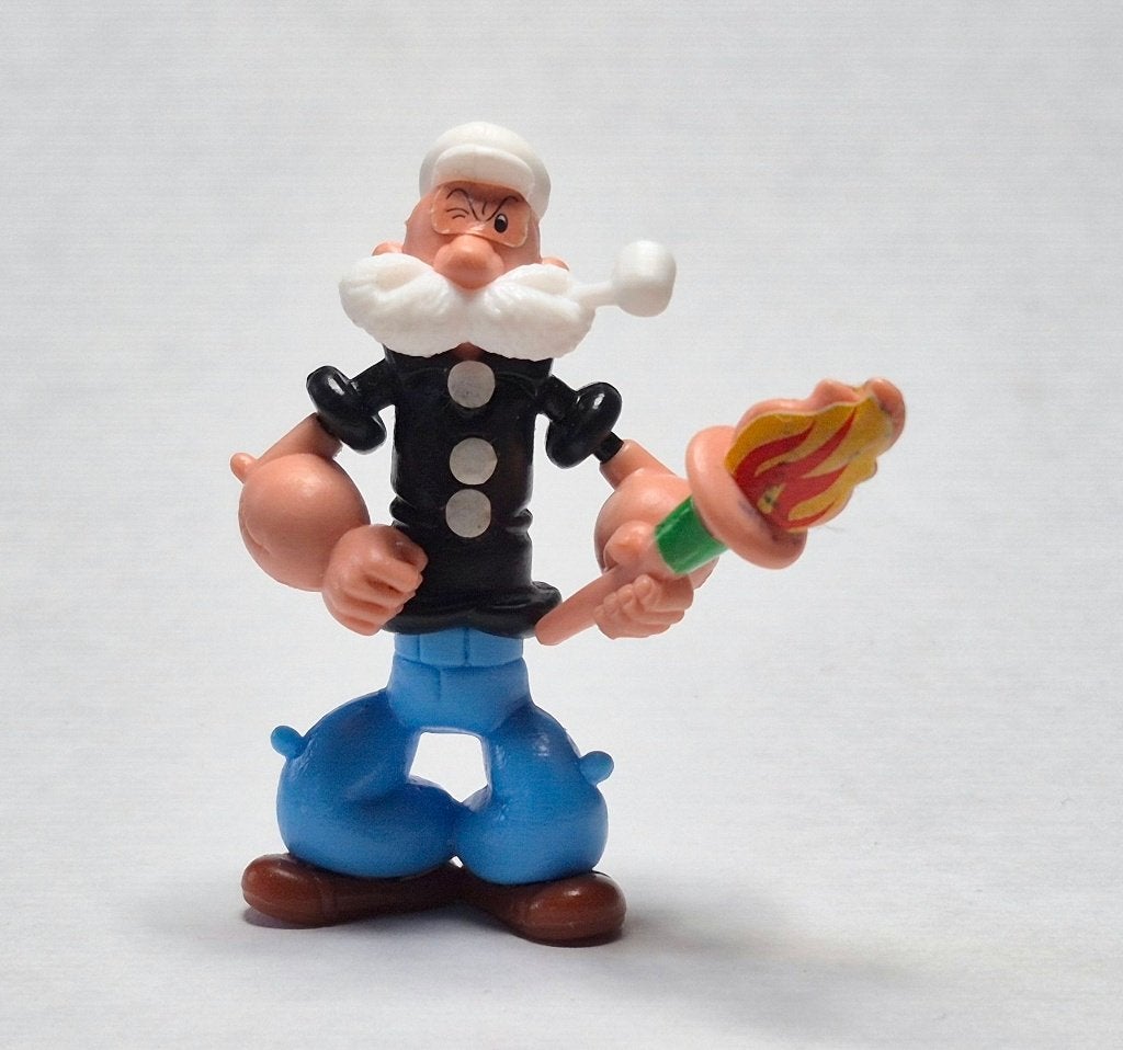 Popeye 1991 Poopdeck Pappy avec un flambeau K92 N. 250, Collections, Enlèvement ou Envoi, Utilisé, Figurines