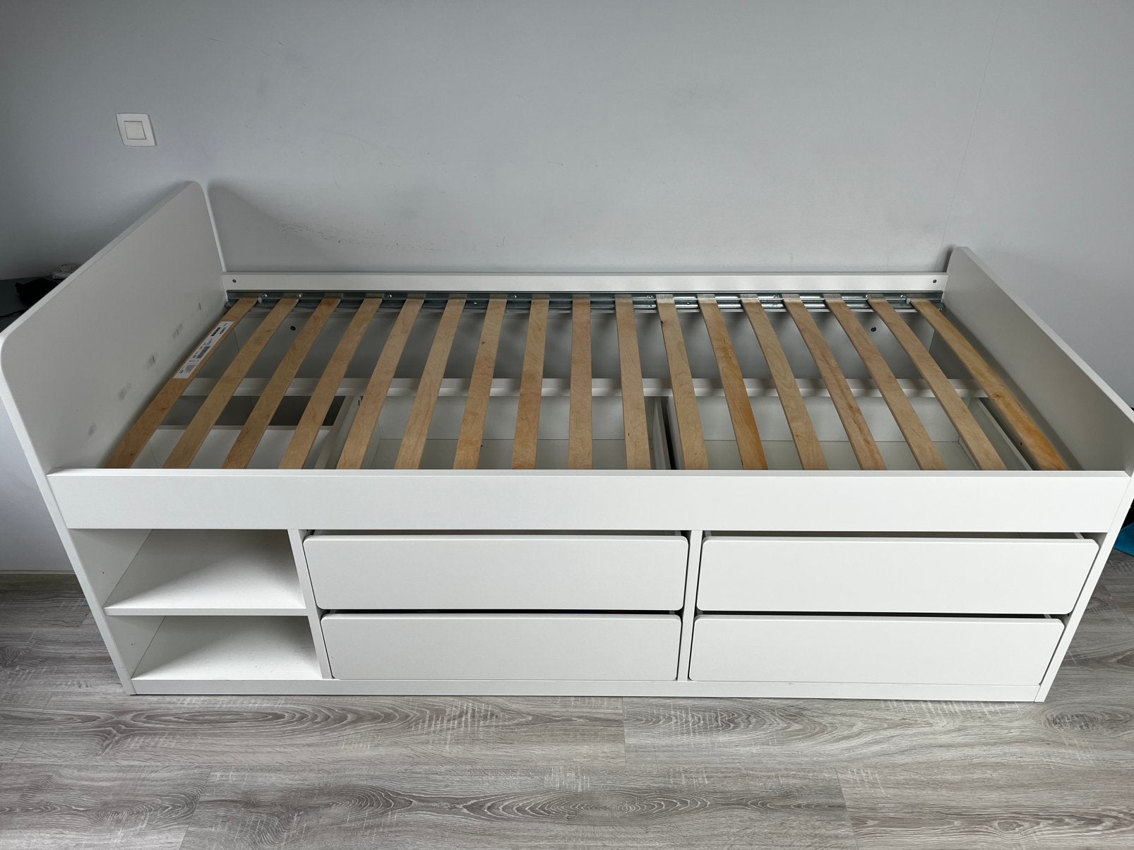 Lit tiroir Ikea avec sommier, 85 à 100 cm, Sommier à lattes, Enlèvement, 180 cm ou plus