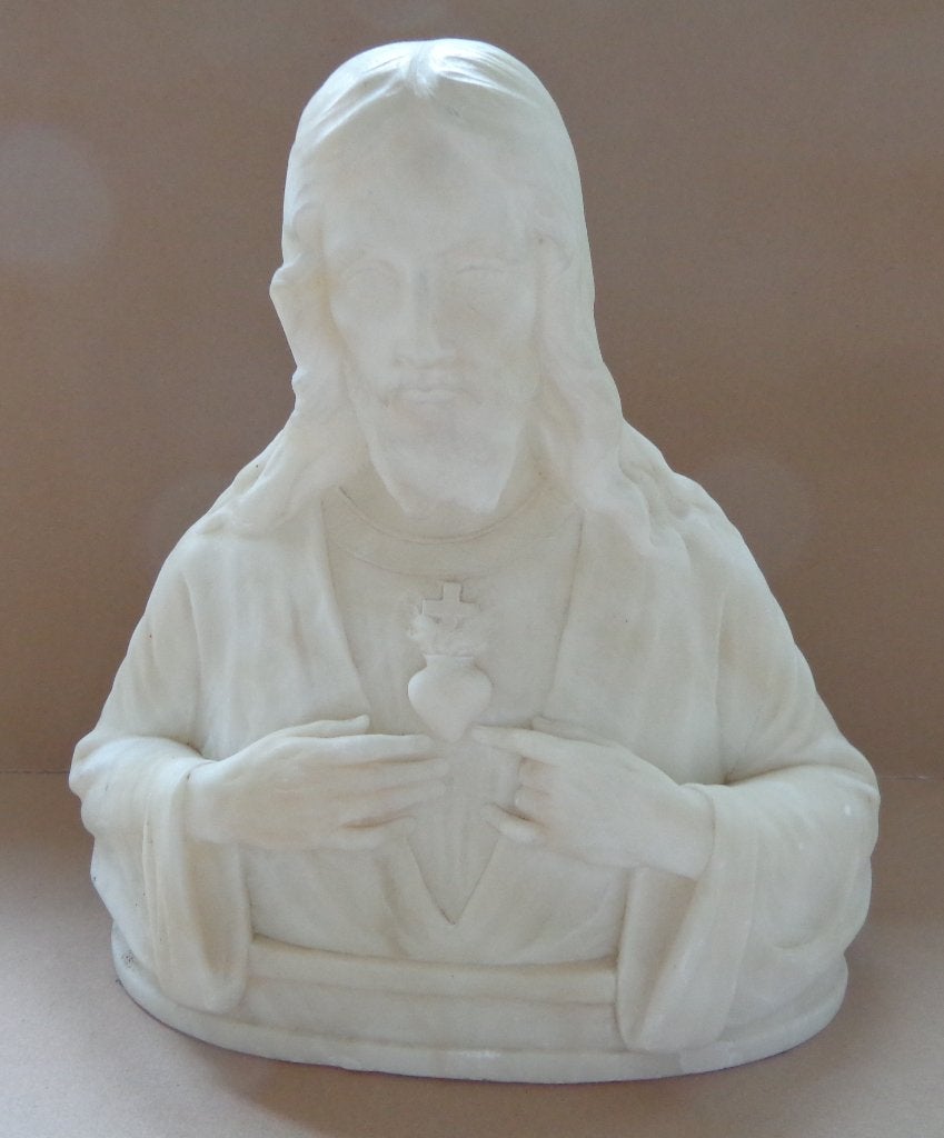 ONBEKEND / CHRISTUS HEILIG HART / SCULPTUUR MARMER / H= 31cm, Enlèvement