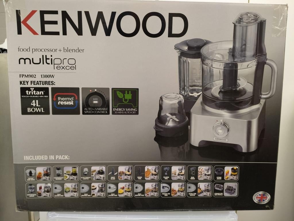 Kenwood - Food processor + Blender Multipro, Ophalen, Zo goed als nieuw, Vaatwasserbestendig, 3 snelheden of meer