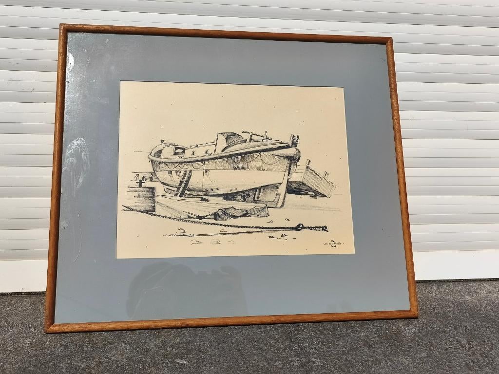 Lithographie signe René van den neste, Antiek en Kunst, Ophalen of Verzenden