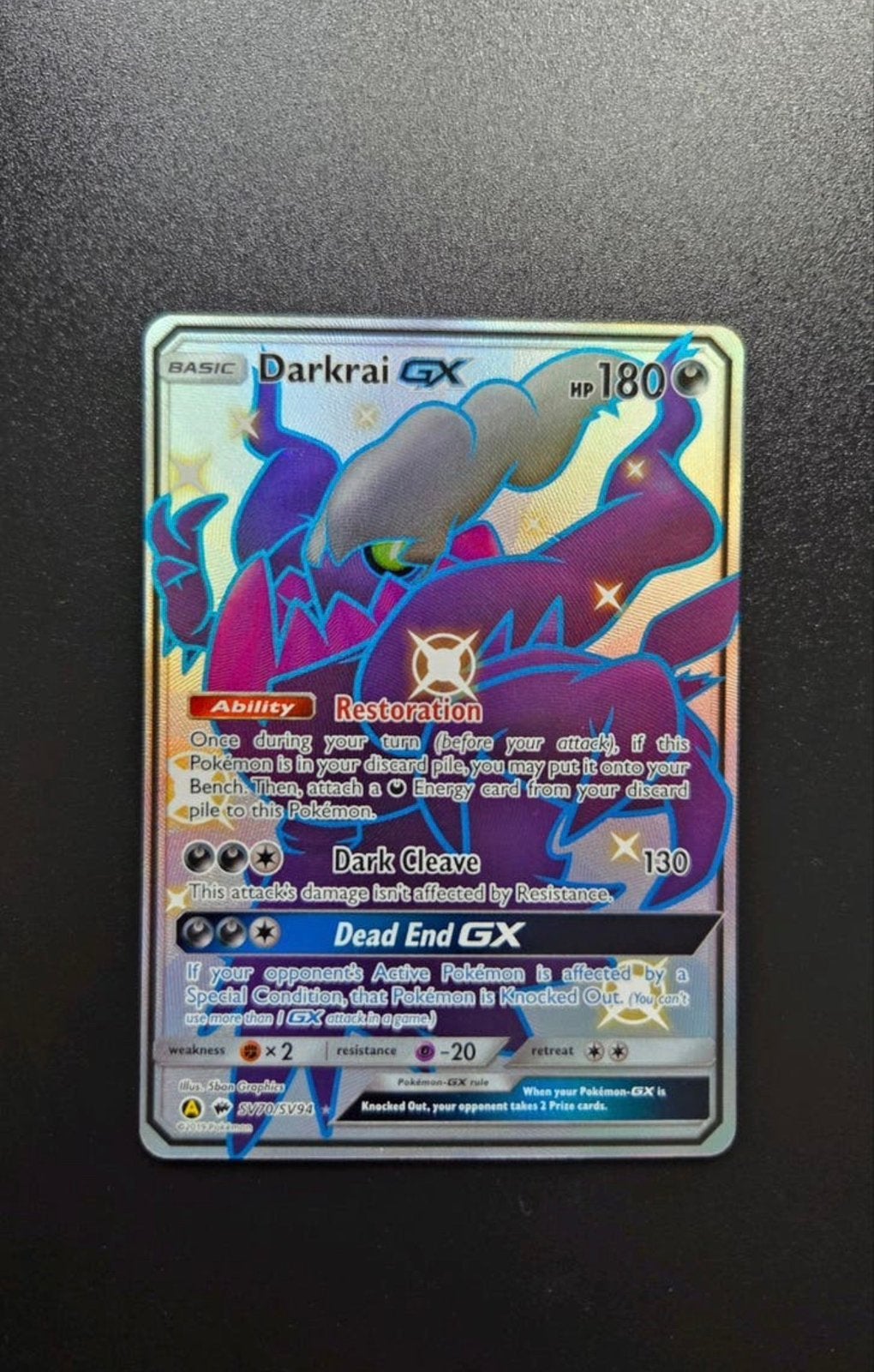 Darkrai GX Hidden Fates, Verzenden, Zo goed als nieuw