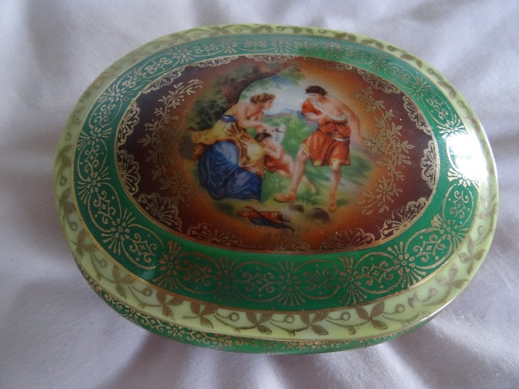 BOÎTE À BIJOUX ANCIENNE EN PORCELAINE, Antiquités & Art, Enlèvement ou Envoi