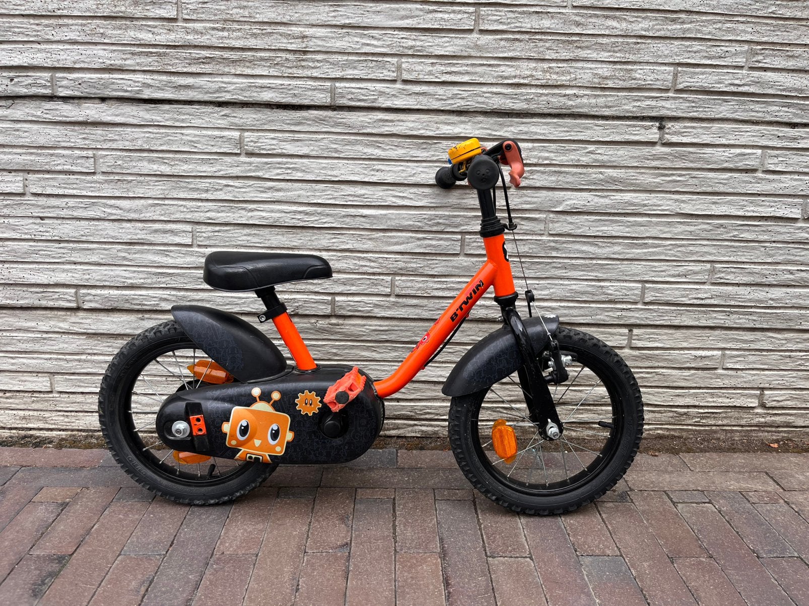 Kinderfiets 14” | B’Twin Robot 500, Ophalen, Gebruikt, Velgrem, Minder dan 16 inch