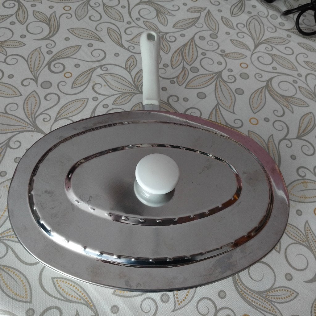Ovalen Tefal pan met spatdeksel, Ophalen, Zo goed als nieuw, Overige materialen, Tefal
