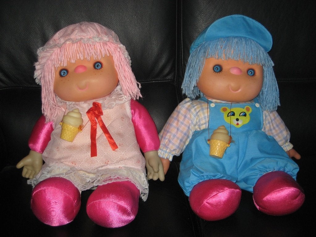 2 prachtige vintage Ice Cream Dolls 60 cm - onbespeeld, Verzamelen, Ophalen, Nieuw, Pop