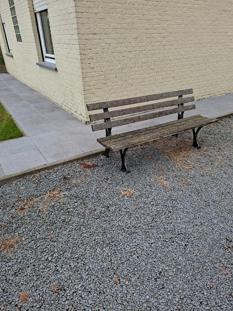 gietijzeren bank, Tuin en Terras, Tuinbanken, Ophalen, Gebruikt, Hout