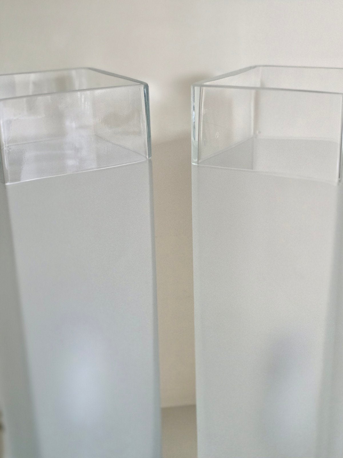 Set van 2 design tafellampen, sfeerverlichting., Huis en Inrichting, Wit, Ophalen, Glas, Design