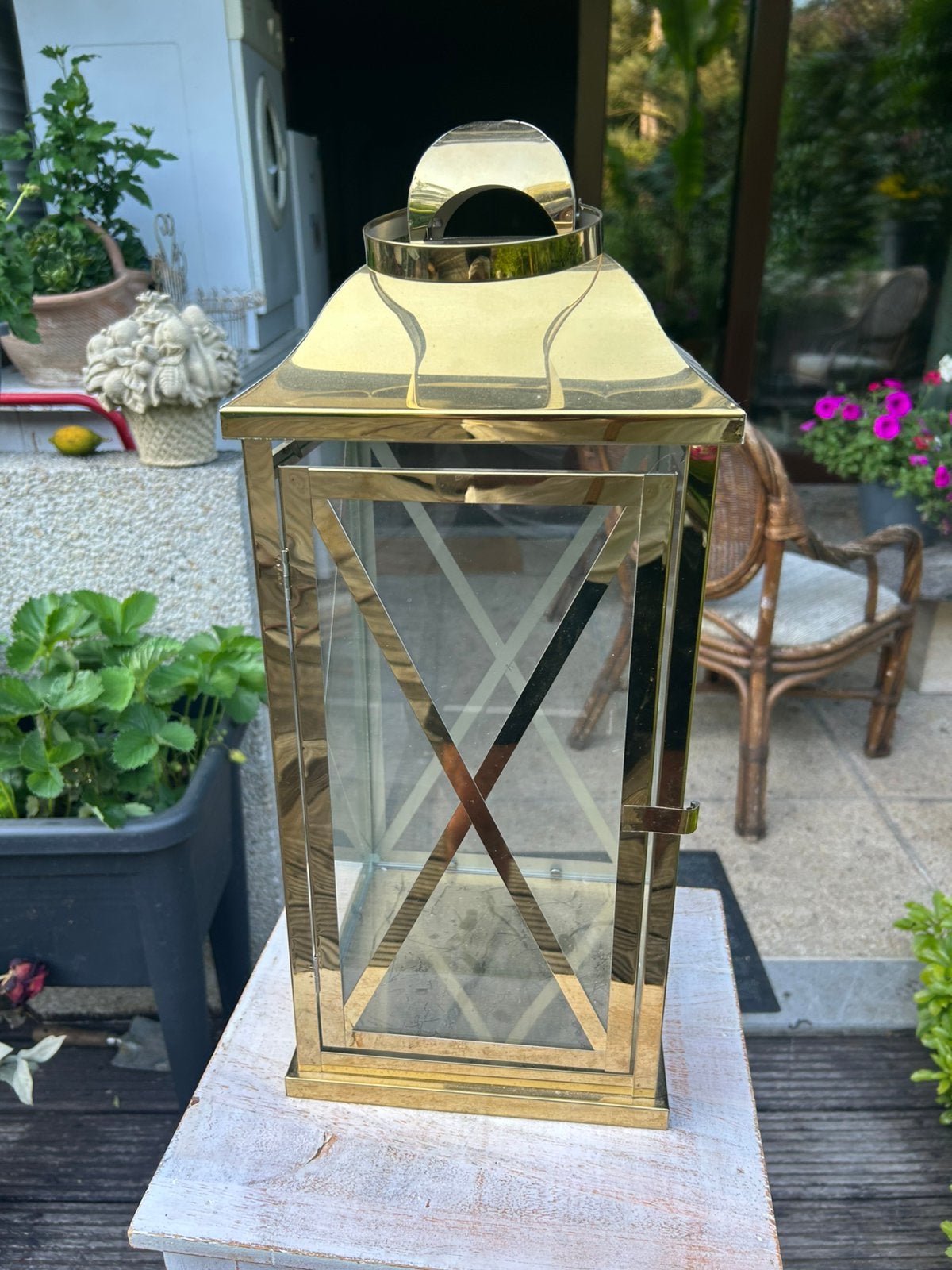 Prachtig goudkleurig windlicht, Enlèvement, Comme neuf