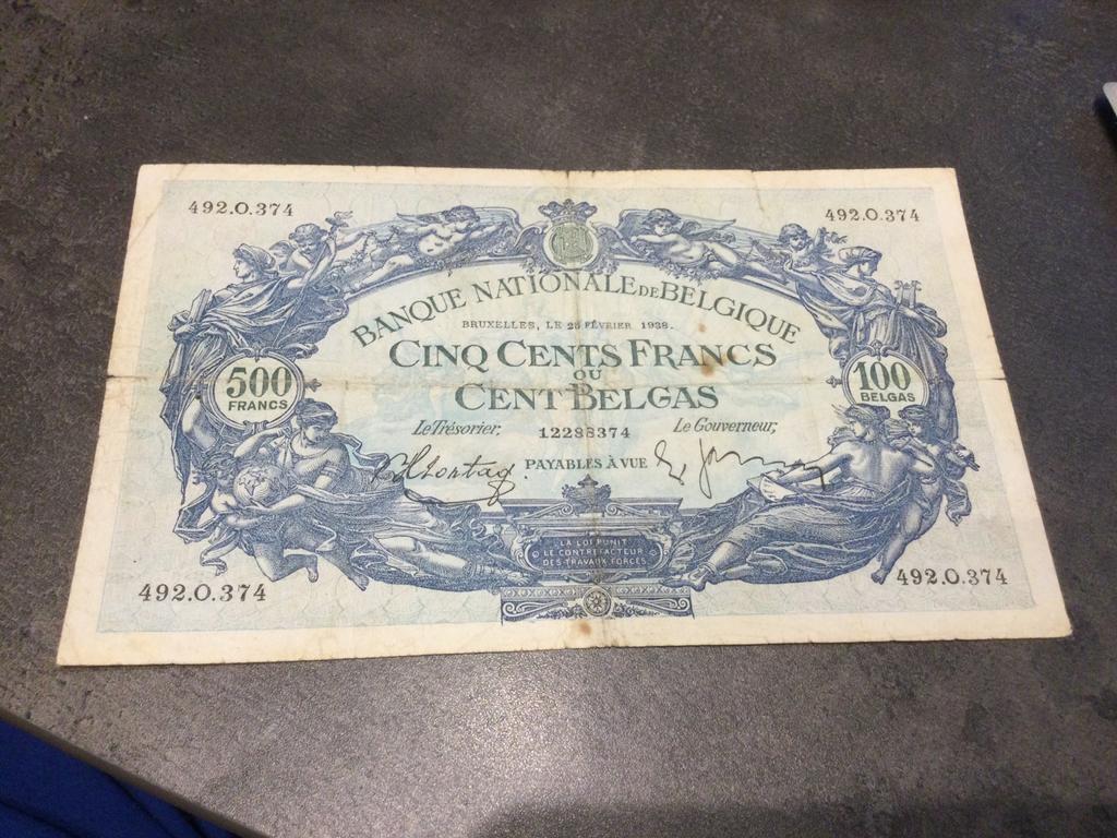 België 500 Frank 1938, Postzegels en Munten, Bankbiljetten | België, Ophalen of Verzenden