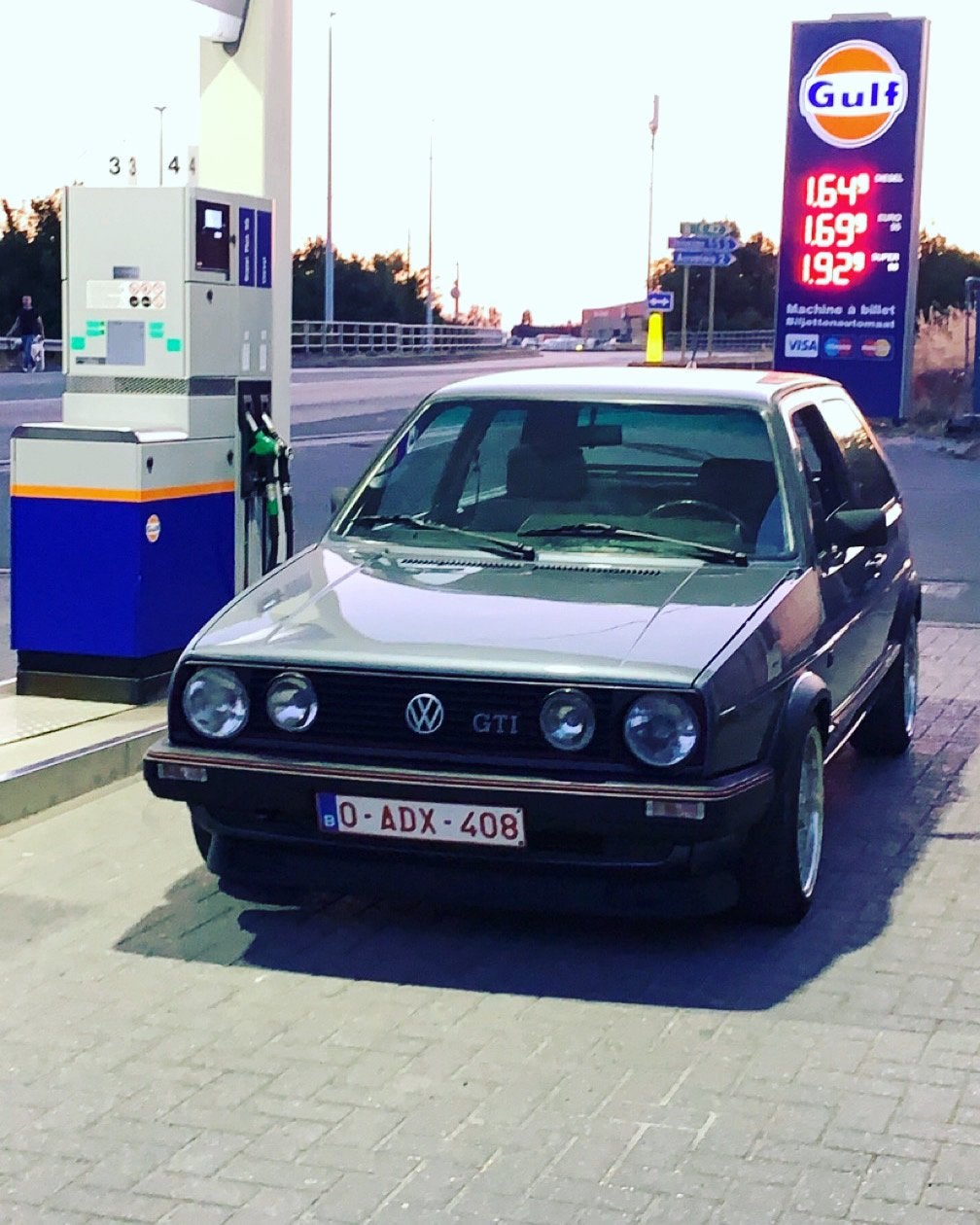 Golf 2 gti 8v digifiz 1987 petit carreaux, Autos, Argent ou Gris, Achat, Bleu, Verrouillage central