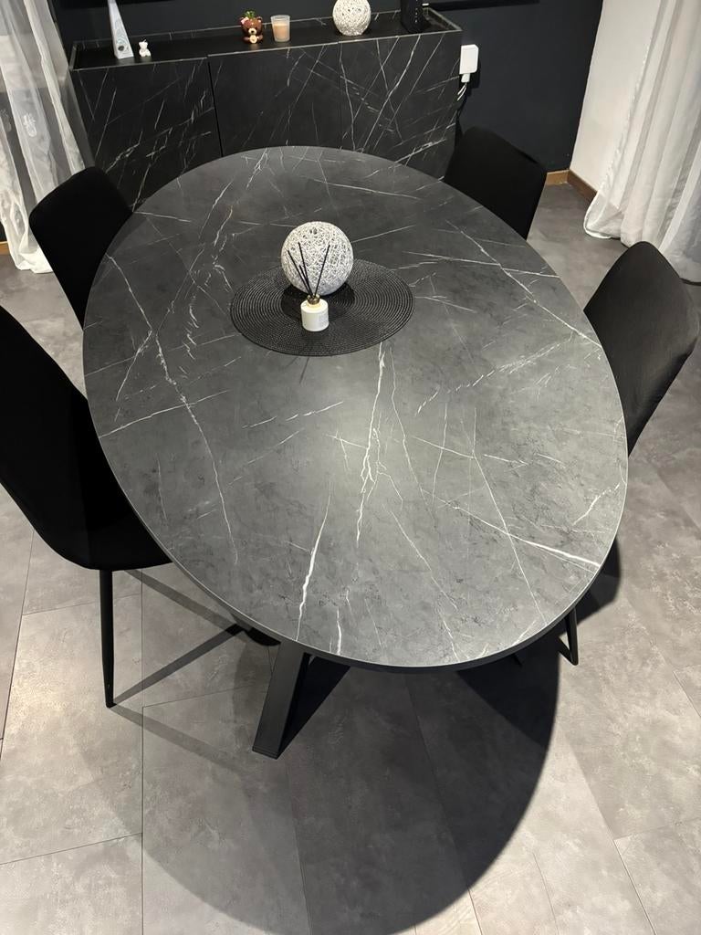 Table marbre noir, Enlèvement, Comme neuf