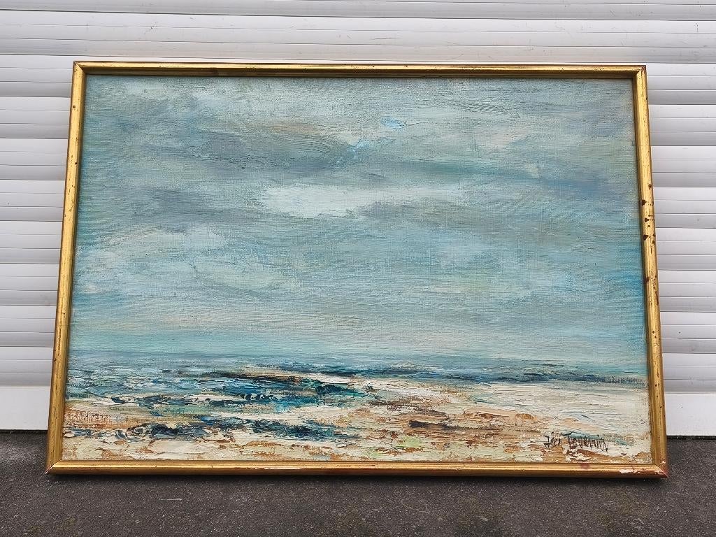 Huile sur toile marine signe jean tavernier, Antiquités & Art, Art | Peinture | Classique, Enlèvement ou Envoi
