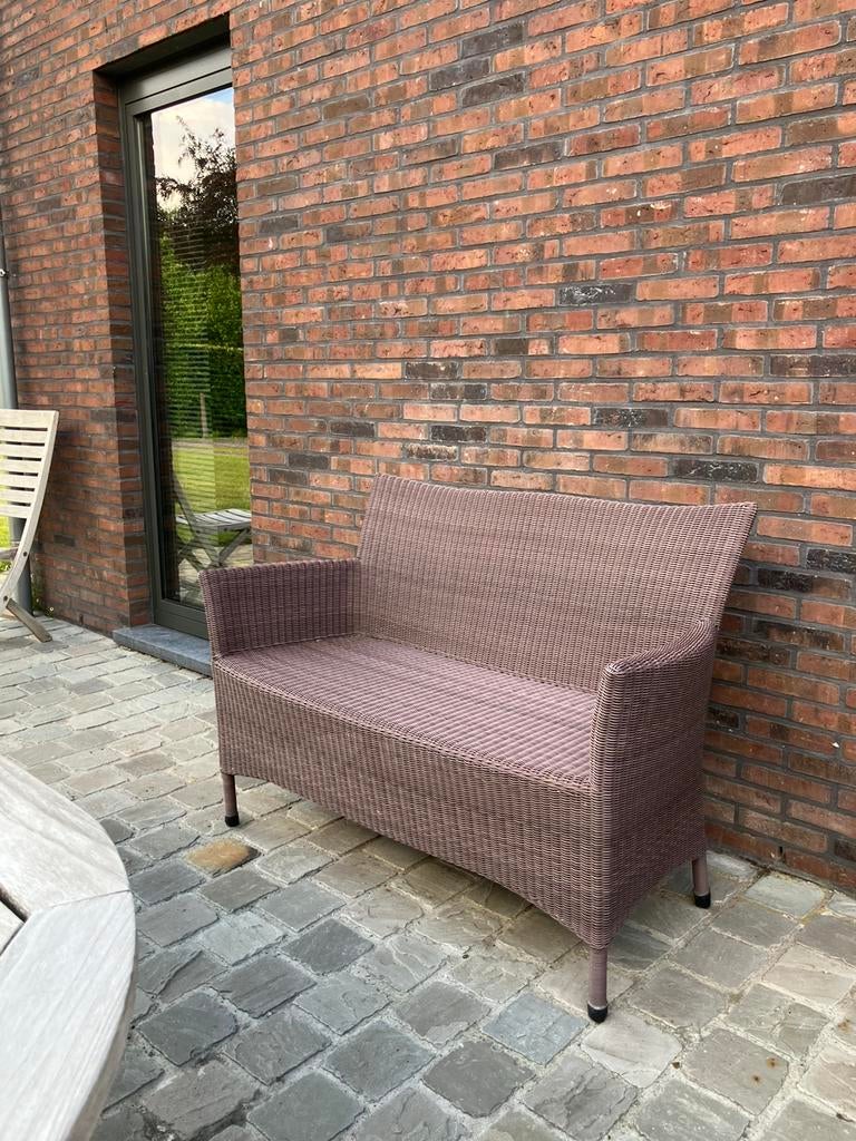 Tuin of terrasbankje- tweezit, Ophalen, Zo goed als nieuw