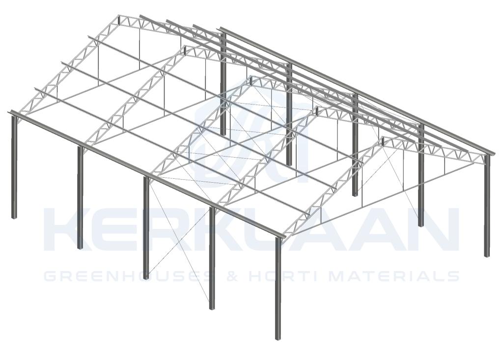 Structure en acier 328 m² (12,80 m x 25,62 m x 5 m), Animaux & Accessoires, Oiseaux | Cages & Volières, Utilisé, Autres types