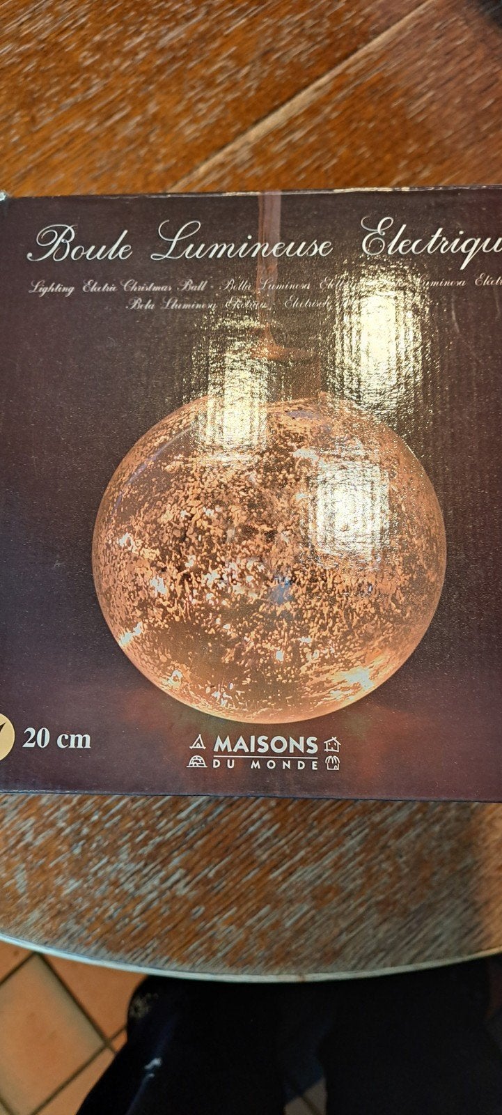 Boule Lumineuse Lichtgevende bol, Ophalen of Verzenden, Gebruikt, Goud, Glas