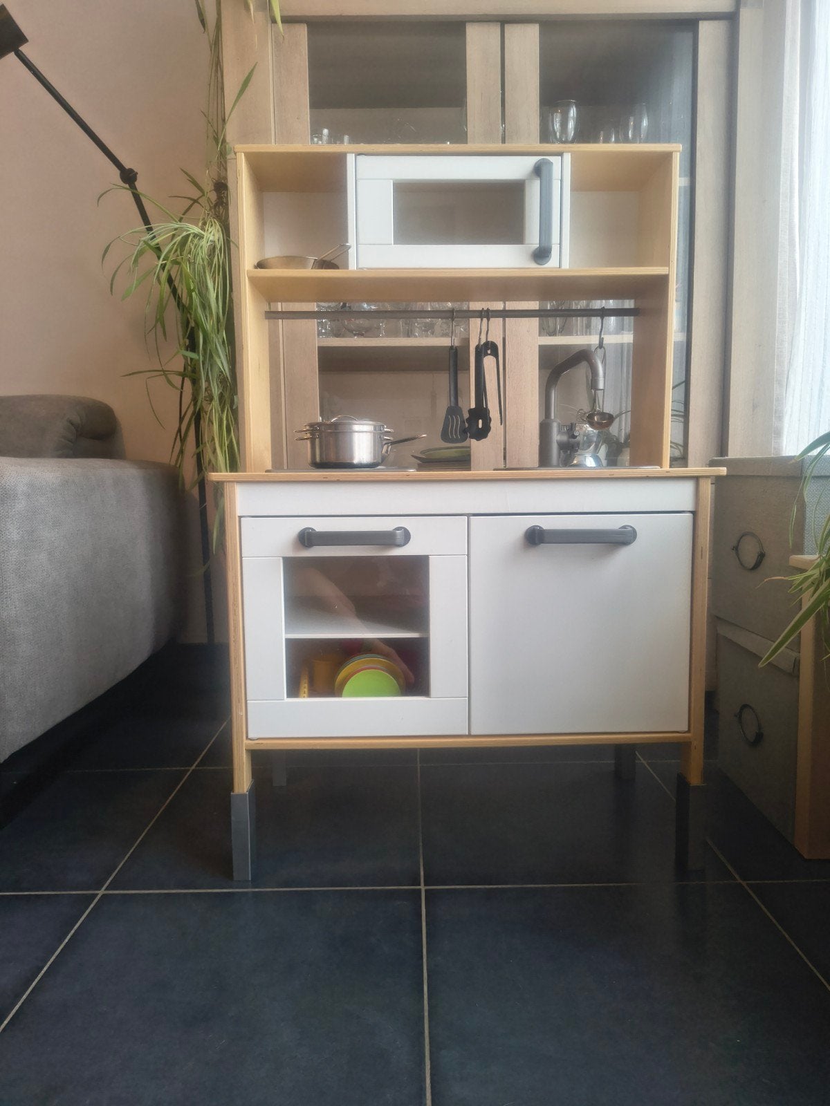 Speelkeuken Ikea met kassa en toebehoren, Enlèvement, Utilisé, Bois, Jouer à la cuisine