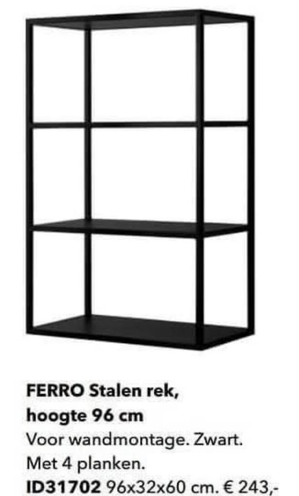 Kvik Ferro stalen rek, nieuw in verpakking, Ophalen, Met plank(en), Nieuw, Minder dan 150 cm
