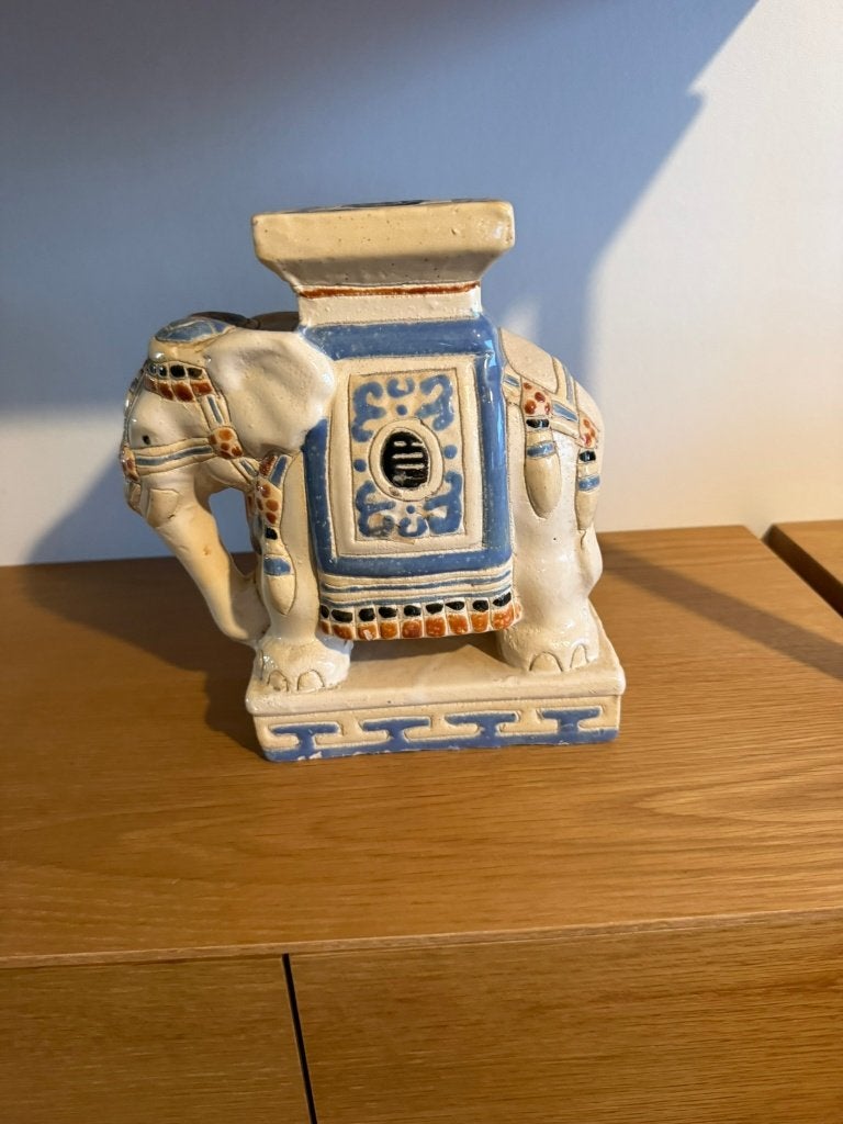 1 support à plantes vintage, éléphant *céramique* *rétro*, Enlèvement ou Envoi