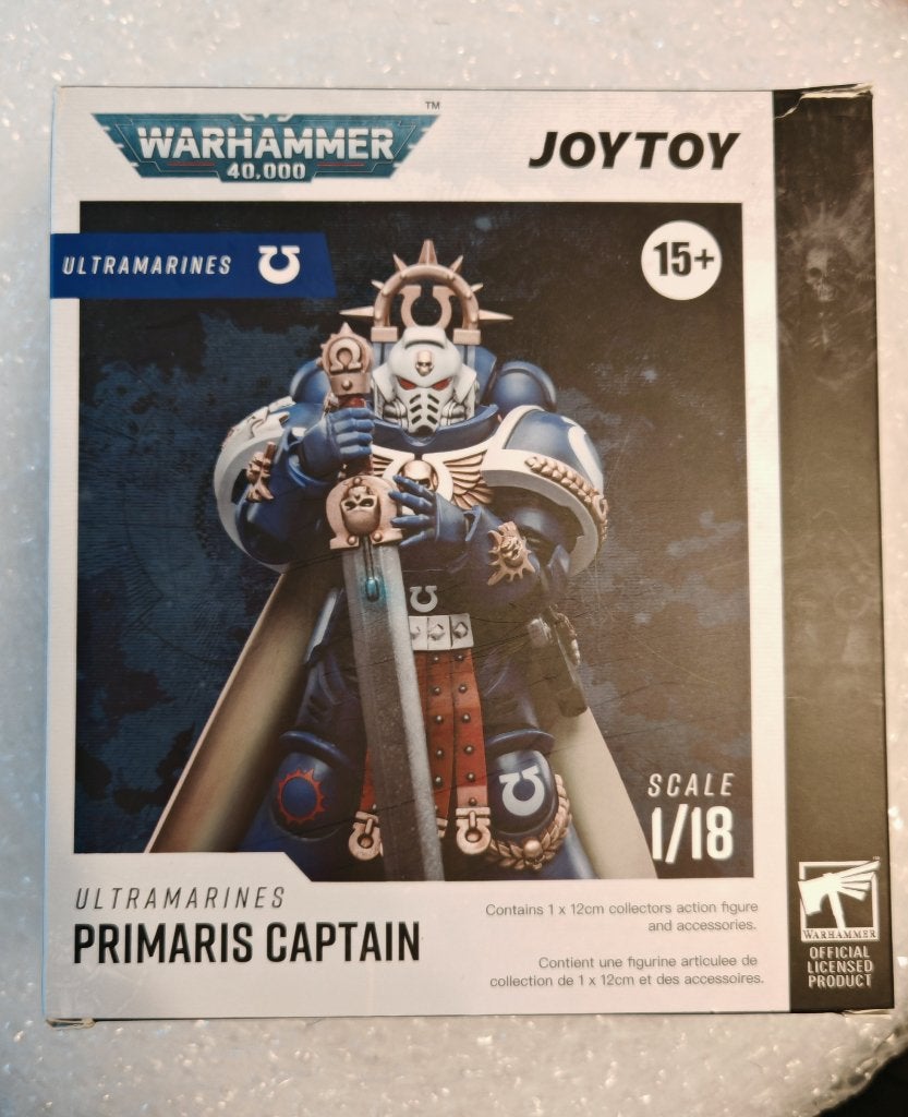 Joytoy Warhammer 40k Ultramarine Primaris Captain 1/18, Enlèvement ou Envoi, Comme neuf
