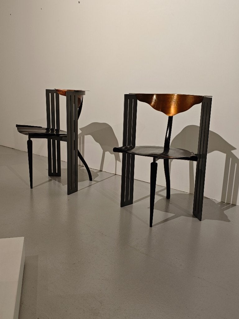 2X Chaise design Ota Otanek de Borek Sipek pour Vitra, 1991, Utilisé, Bois, Une, Noir