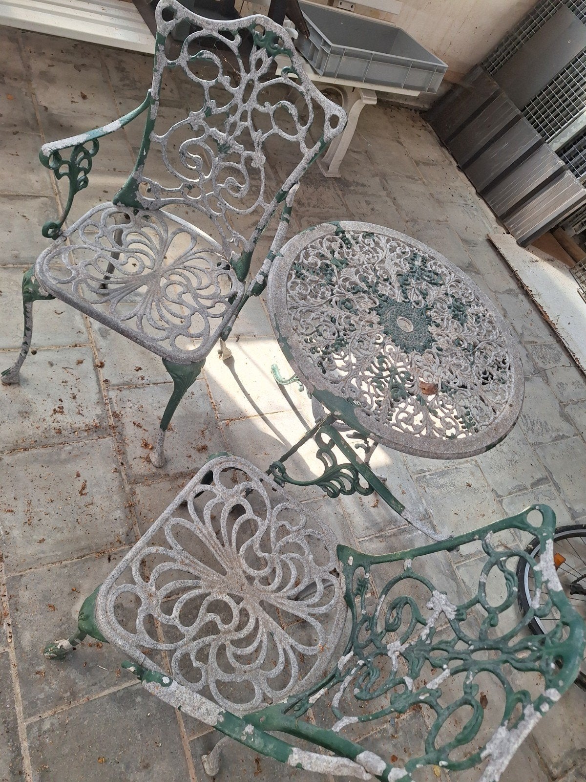tafel met 2 stoelen, Jardin & Terrasse, Bancs de jardin, Enlèvement, Aluminium
