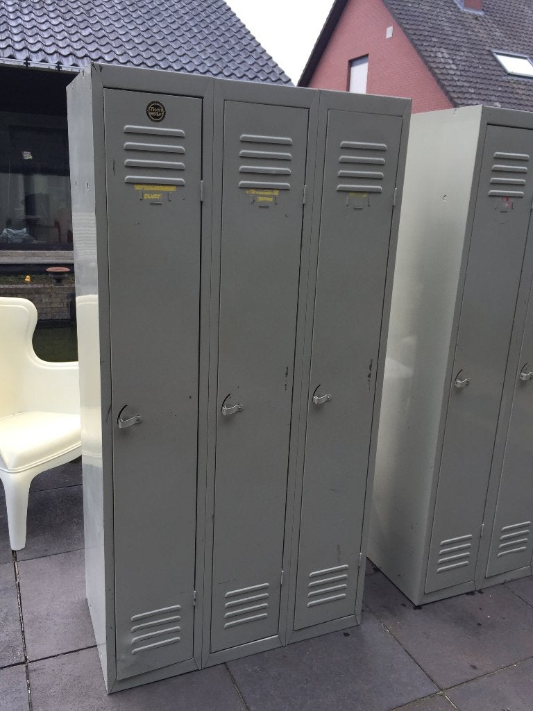 Vintage 3 - deurs locker / lockerkast, Ophalen, Gebruikt