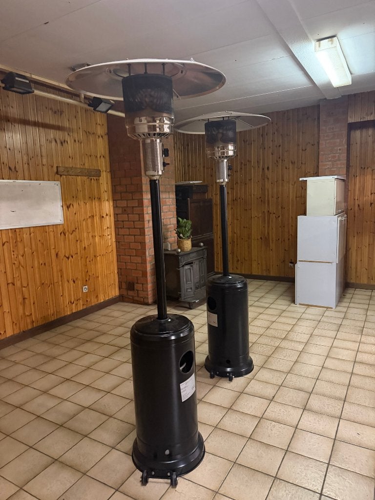 2x Terrasverwarmer propaan 13,5 kW incl. 2 gasflessen, Ophalen, Gebruikt, Gas, Vloer