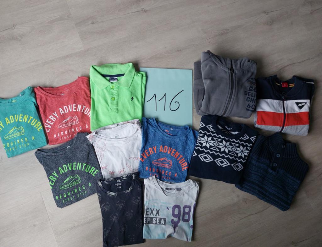 Kledingpakket maat 116 jongen - 12 stuks, Ophalen of Verzenden, Gebruikt, Maat 116