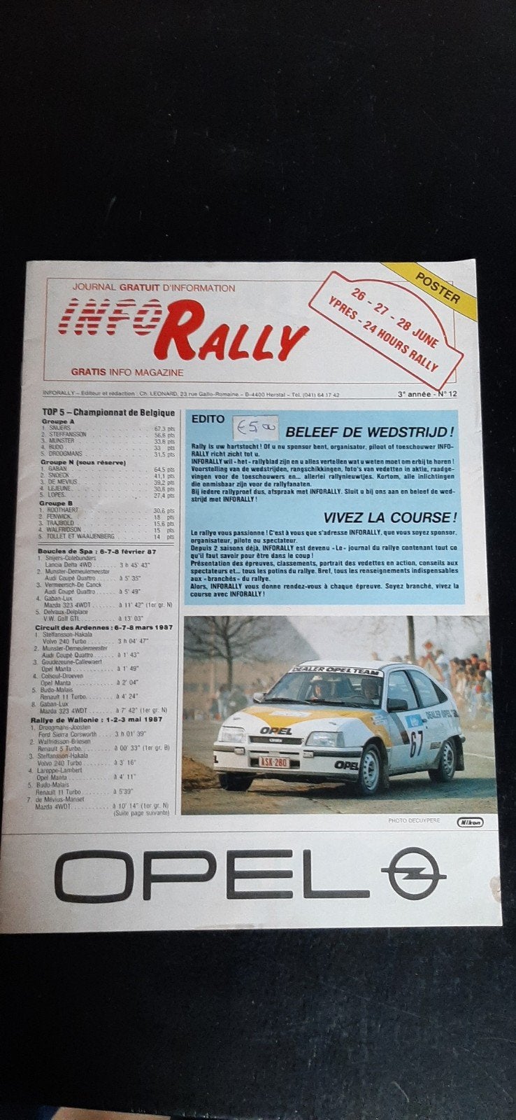 24 uren van Ieper  1997  Rally info, Boeken, Ophalen of Verzenden, Nieuw