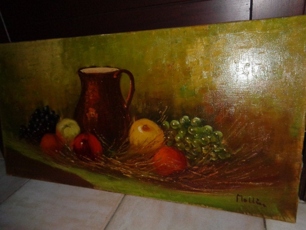 *Belle grande peinture ancienne signée, Enlèvement ou Envoi, Signé, Toile