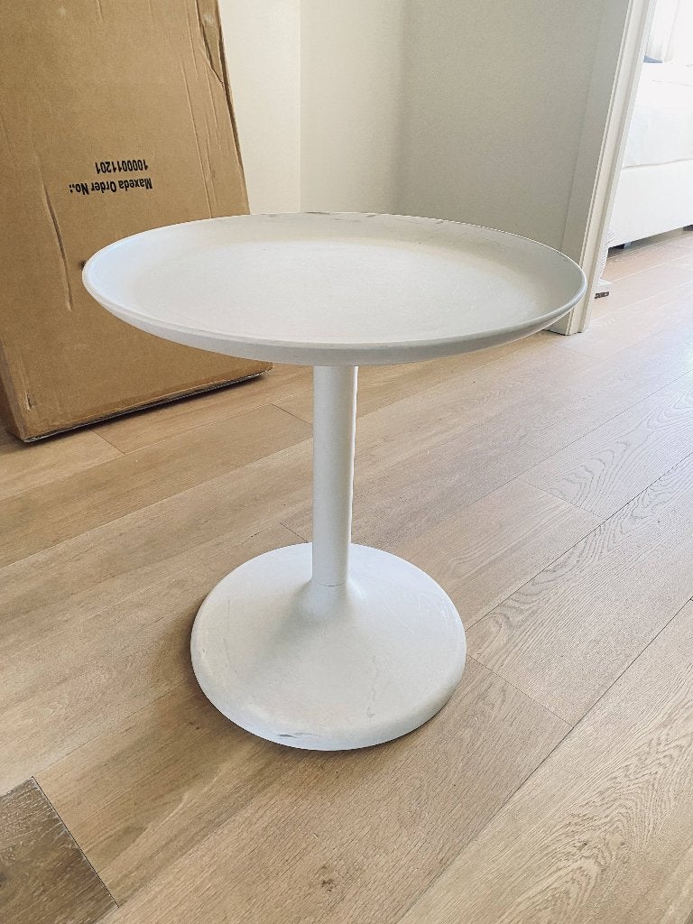 Bijzet- of terrastafeltje IKEA retrolook, Tuin en Terras, Ophalen, Gebruikt, Rond, Kunststof
