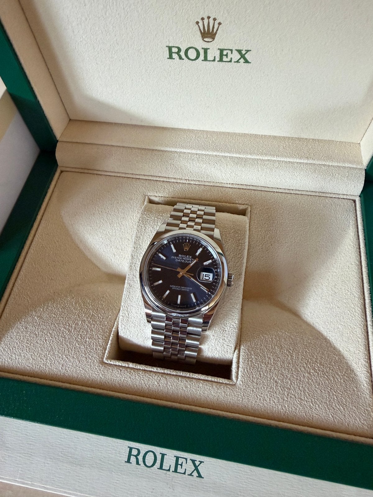 Rolex Datejust 36mm, Handtassen en Accessoires, Horloges | Heren, Ophalen, Staal, Polshorloge, Zo goed als nieuw