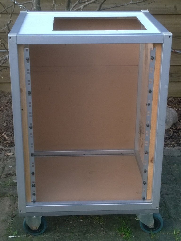 Audiorack op wielen 19 inch 15HE, Muziek en Instrumenten, Ophalen of Verzenden, Gebruikt, Speaker of Versterker, Flightcase