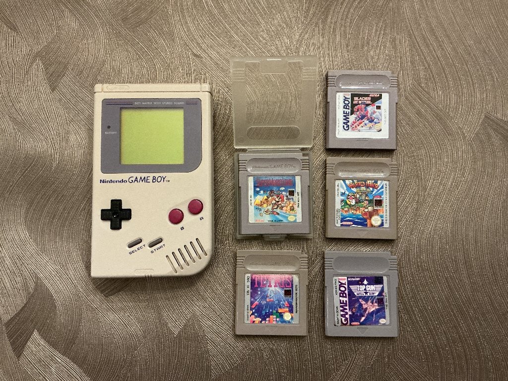 Originele Nintendo Game Boy Classic (DMG-01) + 5 Topgames, Ophalen of Verzenden, Gebruikt, Game Boy Classic, Met games