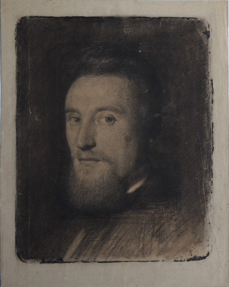 Lucien Wolles opgewerkte litho "Portret", met verso tekening, Antiek en Kunst, Kunst | Litho's en Zeefdrukken, Dubbelzijdig, Ophalen