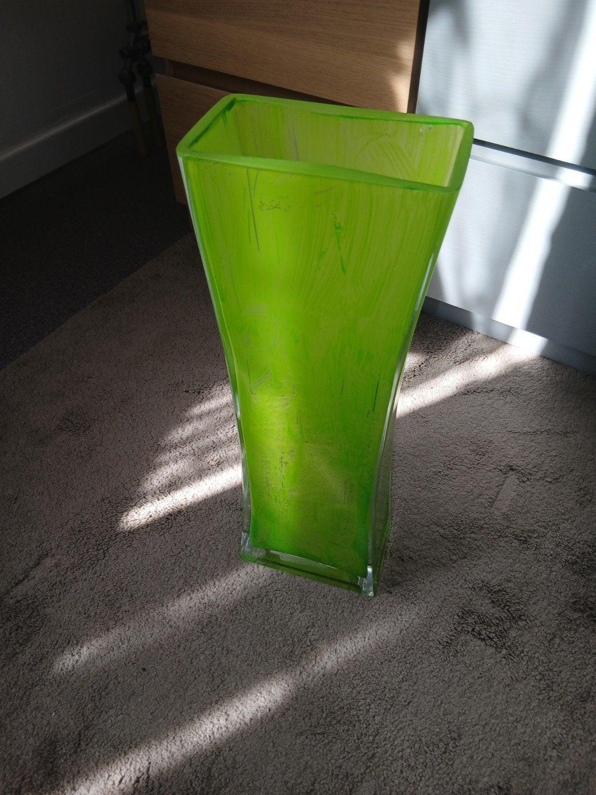 Stevige vaas, Ophalen, Gebruikt, Rechthoekig, Glas