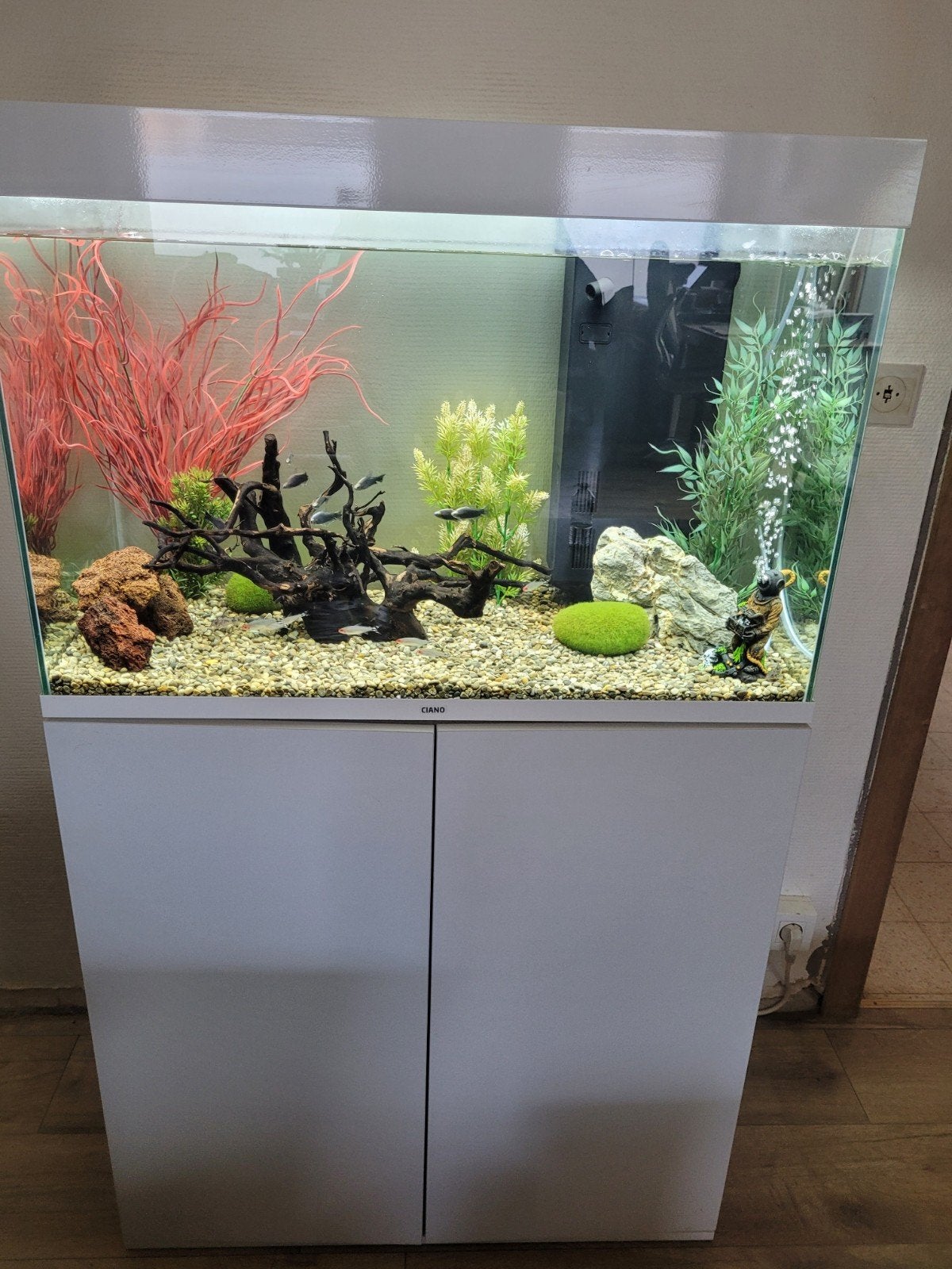 aquarium met kast, Dieren en Toebehoren, Ophalen, Inclusief planten, Zo goed als nieuw